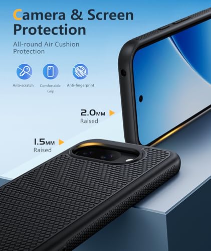 Image of FNTCASE for Google Pixel 10A Case - Military Grade Drop Protection, 14ft Drop Tested, Screen Protector Included, Anti-Slip Anti-Fingerprint Matte Textured, Soft TPU Shockproof Cover (Black)
