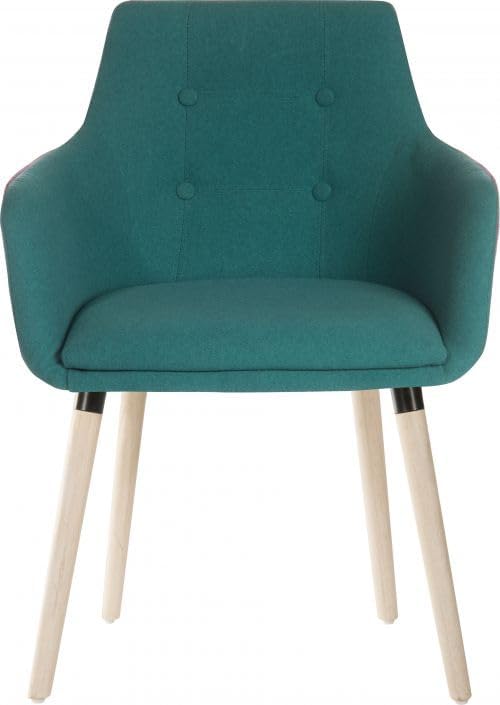 Contemporary 4 Legged Upholstered Reception Chair, Jade, Pack of 2