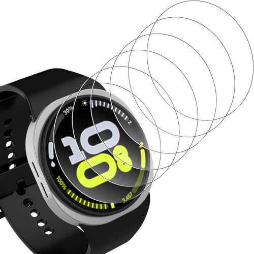 Bigqin 6 Stück Schutzfolie kompatibel mit Samsung Galaxy Watch 8 44mm, HD Gehärtetes Glas Folie Anti-Kratzer Blasenfrei ...