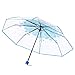 Produktbild Transparente Schirme schützen vor Wind Regen Kirsche Sakura 3 Falten Pvc Mädchen Regenschirm Beweglicher netter Haushalts Regen-Gang ( Color : Blue )