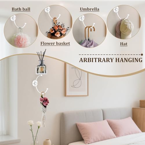 Simple Hand Towel Holder with Candle Holder for Wall, Metal Towel Hook for Bathroom Wall, Rustic Towel Ring, Sturdy Wall Mounted Hanger for Bathroom, Kitchen, Entryway (White)