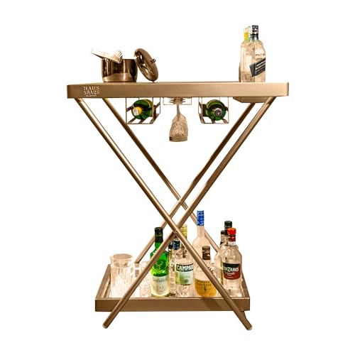Image of HAUS OF BARS by SpeedX - Model J - Multi-Functional, Portable and Foldable Bar Table in Matte Gold Finish