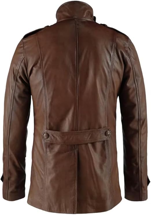 Image of Men's Lambskin Genuine Leather Blazer Coat | Casual Wear Leather Blazers | Black Real Lambskin Leather Jacket Blazer Coat