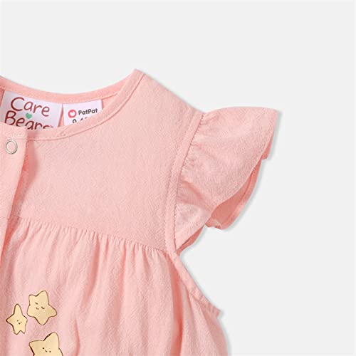 Patpat Care Bears Baby Girl Romper Infant Newborn Girls Clothes Ruffle Sleeve Bodysuit One Piece Bubble Romper Jumpsuit Light Pink 18-24 Months #TOP2