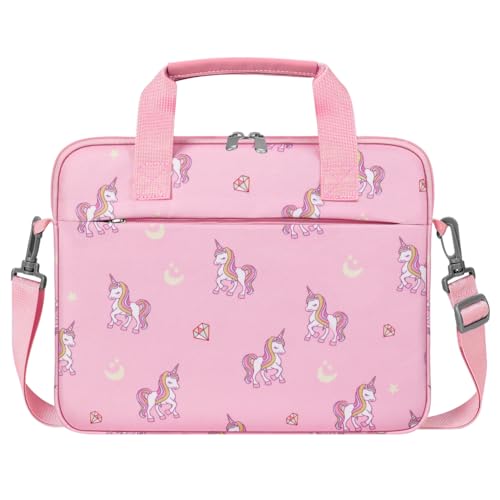 Dadanism Bolsa de Tableta para Niños, Funda Portátil con Asa y Correa para Tablet 12.5 Inch para Fire HD 10 Kids/Fire HD 10 Kids Pro 13th/11th Gen 2023/2021, Unicornio Rosa