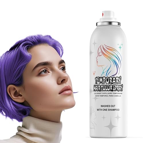 Lila Temporäres Haarfarbspray - Sanfte Formel, Waschbar & Nicht Klebrig | Sofortige Haarfarbe-Alternative für Erwachsene | Halloween, Kostüm, Party-Make-up, 150ml Lila Temporäres Haarfarbspray - Sanfte Formel, Waschbar & Nicht Klebrig | Sofortige Haarfarbe-Alternative für Erwachsene | Halloween, Kostüm, Party-Make-up, 150ml