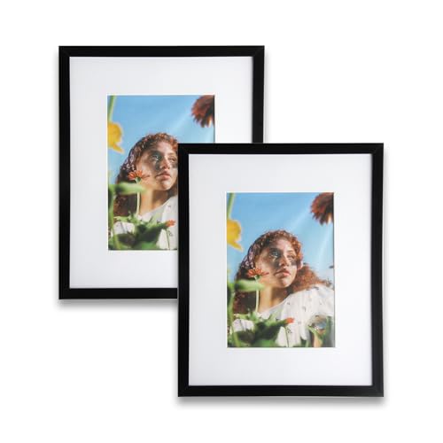 2 Pack 8x10 Picture Frame Black Plastic Photo Frame Wall Tabletop Display