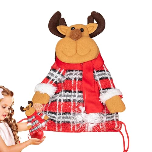 Bolsas De Muñecas De Navidad,Bolsas De Tela Lindas De Navidad,Bolsas de regalos de Papá Noel Bolsas de tela para muñecas | Bolsas de regalo con cordón, decoración navideña reutilizable para vacaciones