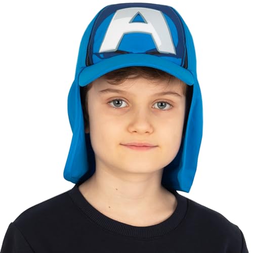 Marvel Boys Hat with Visor | Captain America Kids Cap | Summer Captain America Hat for Boys | One Size | Blue2