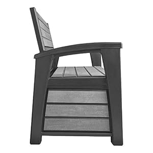 Keter Hudson 60 Gallon Plastic Resin Weather Resistant Outdoor Backyard Patio Storage Bench Deck Box, Grey Keter Hudson 60 Gallon Plastic Resin Weather Resistant Outdoor Backyard Patio Storage Bench Deck Box Grey