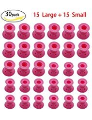 Rotus 30 Pieces Pink Hair Care Rollers Magic Hair Curlers Silicone No Clip Hair Style Rollers Soft DIY Curling Hairstyle Tools