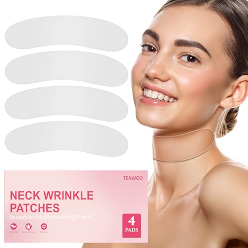 TEAWOO 4 PCS Silicone Neck Wrinkle Patches | Reusable Silicone Neck Patches for Wrinkles | Targeted...