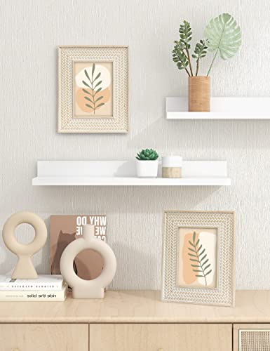 Sonefreiy 5X7 Picture Frame Boho Decor Beige Yellow Photo Frame Rattan Pattern For Desk And Wall Gift For Family Mom Dad Grandma Friend #TOP3