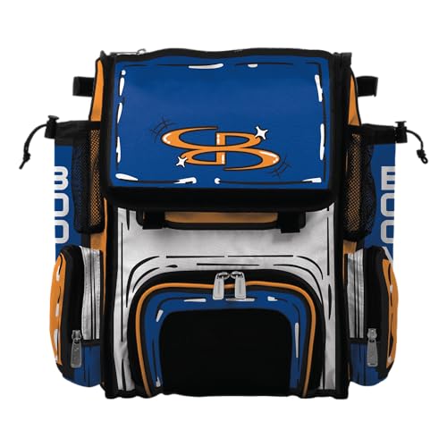 Boombah Mini Superpack Bat Pack - 8" x 12.5" x 18" - Animate Azure/Autumn Glory/White