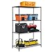 4-Tier Wire Shelving Unit Steel Large Metal Shelf Organizer Garage Storage Shelves Heavy Duty NSF Certified Height Adjustable Commercial Grade Metal Rack 4000 LBS Capacity 24"D x 48"W x 72"H,Black