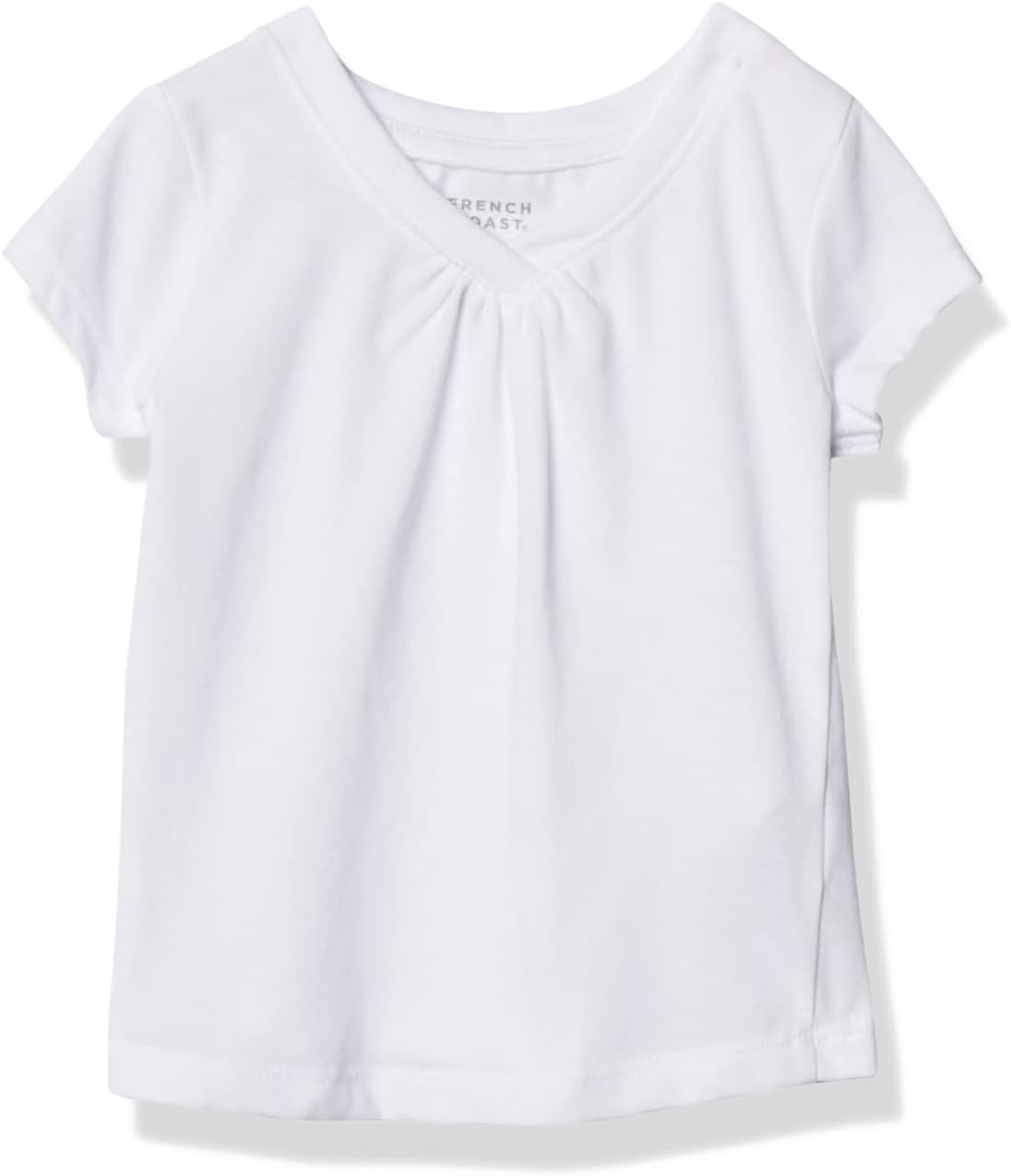French Toast Girls Short Sleeve V-Neck T-Shirt Tee 2T White