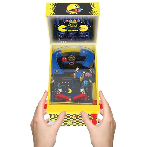 Pac-Man: Mini Arcade Pinball - Collector 45th Anniversary Edition, Lights & Sounds Tabletop Game, Skill Shot Challenges, Licensed Toy, Adults-Kids 3+
