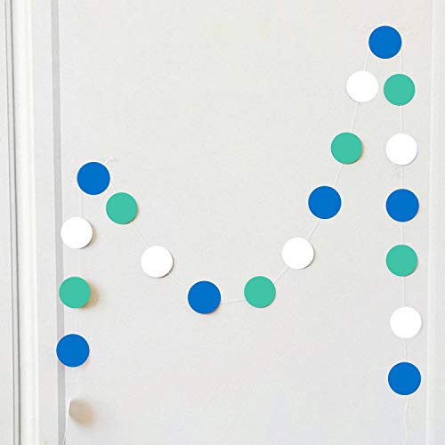Fecedy Blue Happy Birthday Banner With Paper Flag Bunting Paper Circle Confetti Garland Swirl Streamers Honeycomb Ball For Birthday Party #TOP6