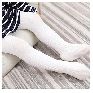 Cozyway Baby Tights For Girls - Cable Knit Cotton Leggings, Stockings, White/Navy Blue/Burgundy, 3 Pack, 1-2 Years Old #TOP3