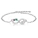 Produktbild Smileface Personalizado Plata Encanto Pulsera para Mujer Chicas Amor infinito Esposas Cúbico Circonita Cristal Ajustable Cadena Personalizado Regalos 2 simulados Piedra del zodíaco Esposas