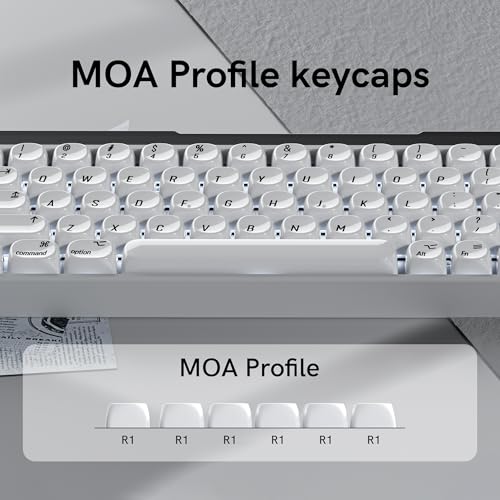 Image of dagaladoo PBT Keyboard keycaps Ceramic Style,White moa keycaps