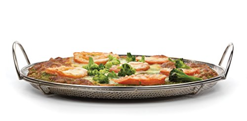 RSVP International Endurance® Stainless Steel Precision Pierced Pizza Pan, 11.5" | Use on Grill or Oven | Brown Crispy Crust Without Burning Pizza | Dishwasher Safe - Thumbnail 4