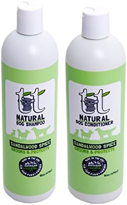 Sandalwood Spice Natural Dog Shampoo and Conditioner 16 Ounce Bundle
