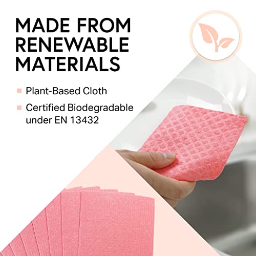 Swedish Wholesale Swedish Dish Cloths - 10 Pack Reusable, Absorbent Hand Towels For Kitchen, Counters & Washing Dishes - Cellulose Sponge Cloth - Eco Friendly Gifts - Assorted #TOP6