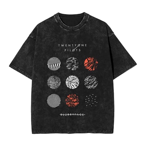 Twenty Music One Pilots 2025 Music Tourt Shirt Men Suitable Retro Cotton Retro Tops Black