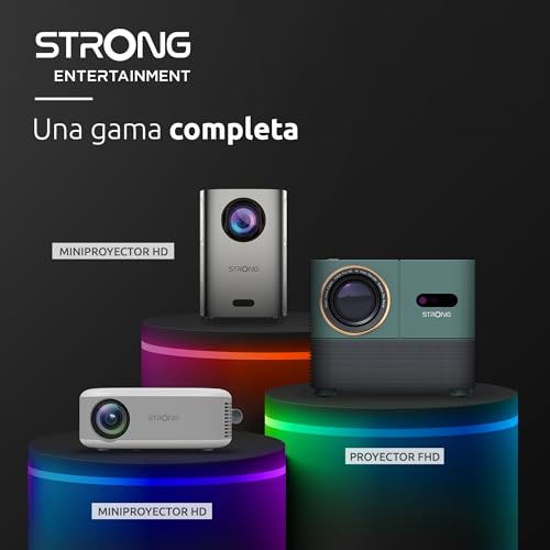 STRONG - Mini Proyector de Vídeo N1 - Resolución HD 720p Compatible con Full HD 1080p - 120 ANSI Lúmenes - Distancia de proyección 0,9 a 6,2 m - Conectividad HDMI/USB/AV + Salida de Audio - Blanco - imagen 6
