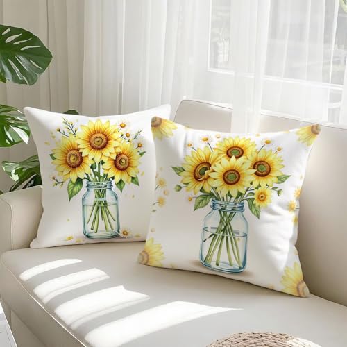 Housse coussin 75x75cm velours jaune double face imperméable de qualité supérieure A755