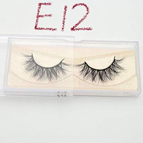 Visofree Eyelashes 3D Mink Lashes natural handmade volume soft lashes long eyelash extension real mink eyelash for makeup E01 (Color : E12)