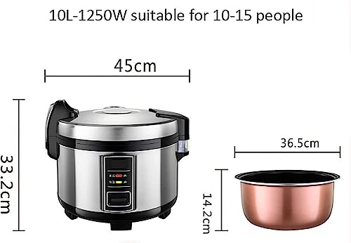 Großer Reiskocher 10-25L, kommerzieller Slow Cooker für Hotels, Restaurants, Kantinen, Schulen, antihaftbeschichteter Innentopf