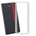 Produktbild Tasch HYMY Handytasche für Ulefone Note 10 Hülle + 2Pcs Panzerglas für Ulefone Note 10 Schutzfolie - Schutzhülle Denim PU Leather Inner TPU Case/Card Cash Holder/with Camera Hole-Black