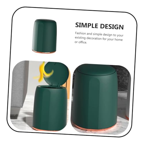 Caneca de basura pequeña verde para cocina y oficina miniatura 3