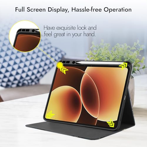 Image of Robustrion Cover for Xiaomi Pad 8 /8 Pro /Xiaomi Pad 7 /7 Pro Cover Case with [Pencil Holder], Folio Flip Cover with Tablet [Auto Sleep Wake] - Ocean Black