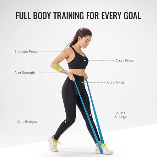 Image of Wiselife Professional Latex Resistance Thera Band 100% Natural Latex Resistance Band | for Warm Up,Stretching,Cardio,Strength Training,Home Fitness,Exercise,Gym Workout & Yoga (Blue)