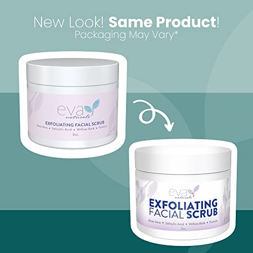 Eva Naturals Microdermabrasion Face Exfoliator And Facial Scrub - Exfoliating Facial Cleanser With Aloe, Willow Bark, Salicylic Acid Exfoliating Face Wash, Face Cleanser- Exfoliating Face Scrub (2 Oz) #TOP1