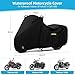 Motorcycle Cover Waterproof for Kawasaki Vulcan S 650/900/1500, Heavy Duty Outdoor Sun UV Rain Dust All Weather Protection Motorbike Cover with Soft Cotton Lining & Lock Hole-Black