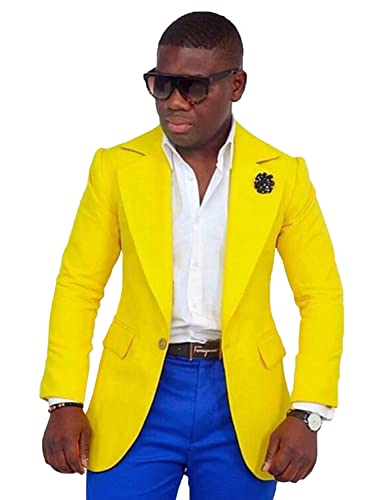 Ulnomio Hommes Smokings Notch Lapel Un Bouton Veste Pantalon Cover