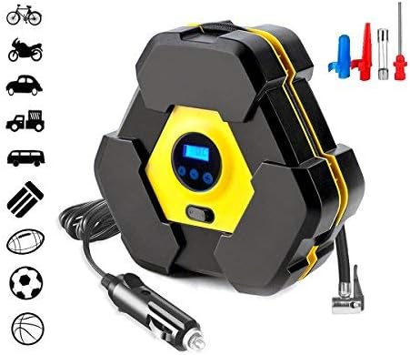NOOX Tire Inflator Portable Air Compressor Electric Tire Pump 12v for Car SUV Motorbike Bicycle Air Mattresses Airboat Airbed Basketballs and Other Inflatables
