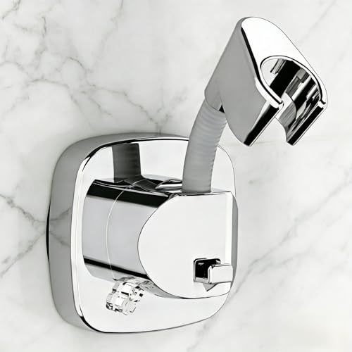 360 Swivel Shower Head Holder with Strong Removable Suction Cup | 10kg Load Capacity Tool-Free Installation in Seconds Removable and Rustproof Shower Bracket with Chrome Polished for Bathroom