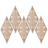 Housoutil Fregi in Legno Decorativi per Mobili 5 Pezzi, Applique Intagliate a Rombo e Flor...