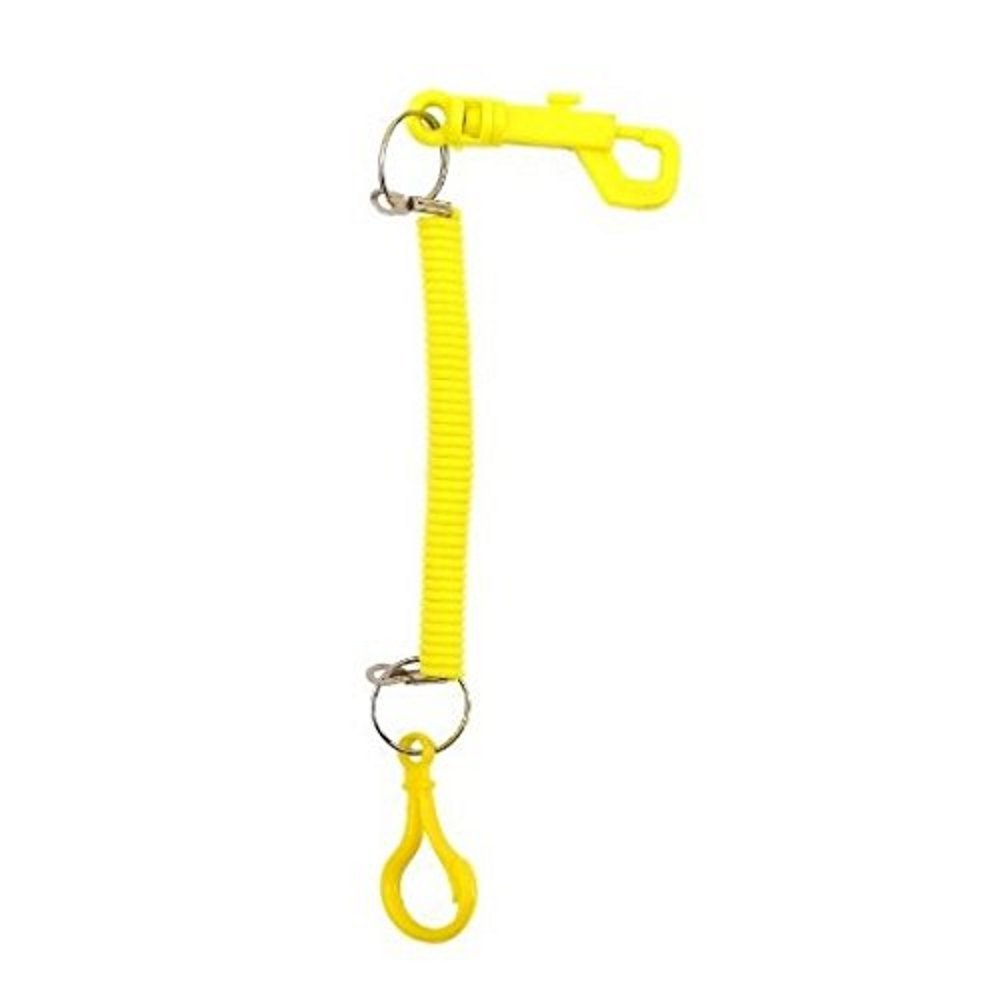 Henbrandt Yellow Spiral Double Plastic Hook Attachment Keyring (1 Supplied)