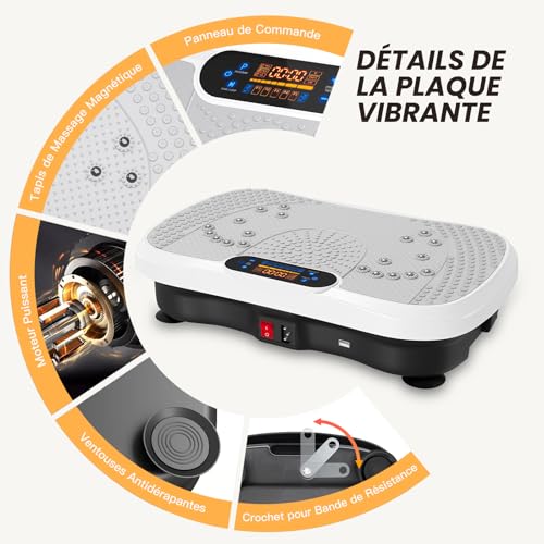 Plateforme vibrante oscillante Dripex exercise machine avec haut-parleur Bluetooth