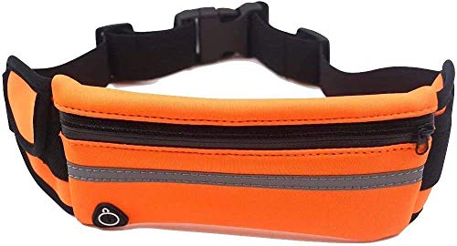 Generic ボトルホルダーバッグ ランニングベルト ? 大容量 防水 ウエストポーチ 通気素材 調節可能 スポーツ用 (Orange)