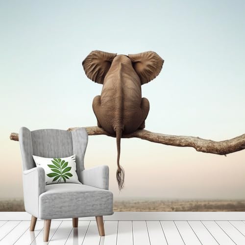 Papier peint intissé éléphant panoramique grand format pour cacher mur - 5