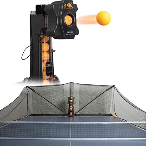 DOMINTY 50W S6-PRO Table Tennis Robot Automatic Ping-Pong Ball Machine Practice Training Recycle Net Updated