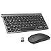 Mini Wireless Keyboard and Mouse, PINKCAT 2.4G Ultra-Thin Keyboard and Ergonomic Silent Mouse Set with 12 Multimedia Shortcuts for Computer, PC, Laptop, Tablet, Desktop, Android Smart TV (Gray)
