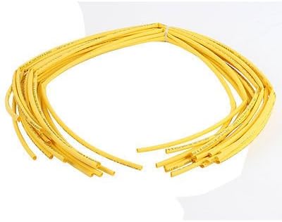 1M 6mm Dia Polyolefin Heat Shrinking Shrinkable Tubing Tubes Yellow 15 Pcs